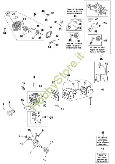 Picture of Motore e avviamento 956 Motosega