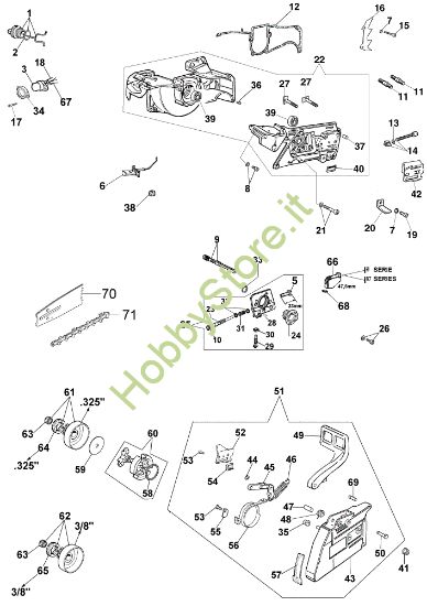 Picture of Basamento e freno 956 Motosega