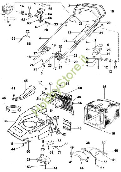 Picture of Manubrio tipo vecchio fino a Dicembre 2002 LUX 53 VBT Rasaerba