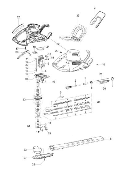 Picture of Esploso HC 600 E Tagliasiepi elettrico