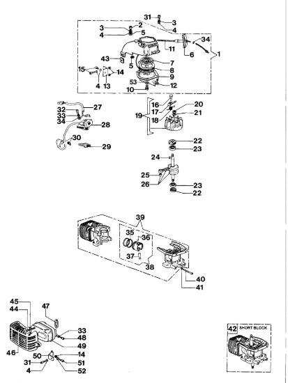 Picture of Avviamento e motore TS 330 Tagliasiepi
