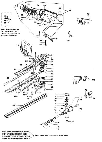 Picture of Esploso completo TS 355 Tagliasiepi
