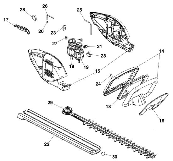 Picture of Esploso completo TS 600 E Tagliasiepi elettrico