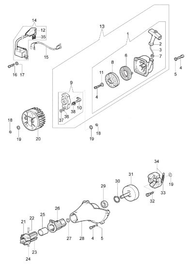 Picture of Avviamento e frizione EF 4300 Decespugliatore