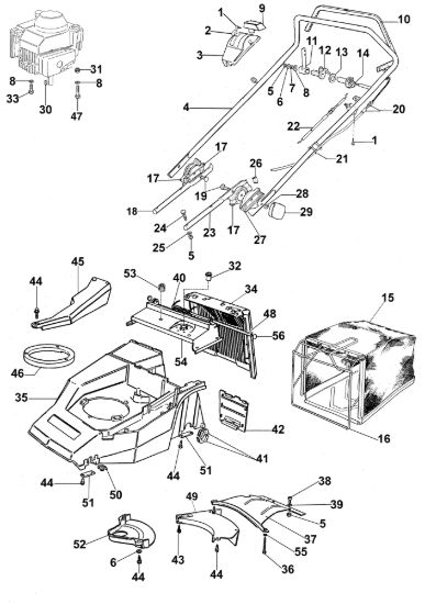Picture of Manubrio e carcassa MR 474 PB Rasaerba