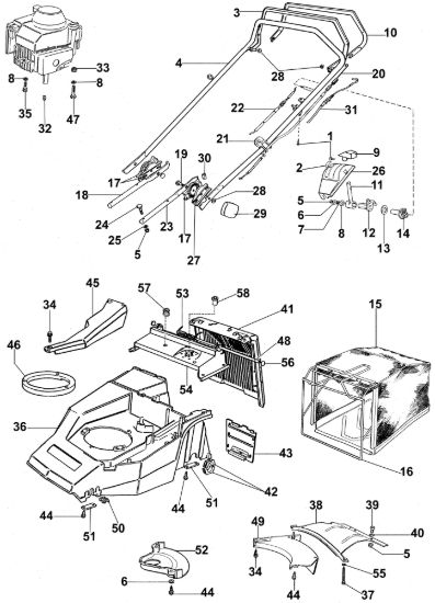 Picture of Manubrio e carcassa MR 474 TB Rasaerba