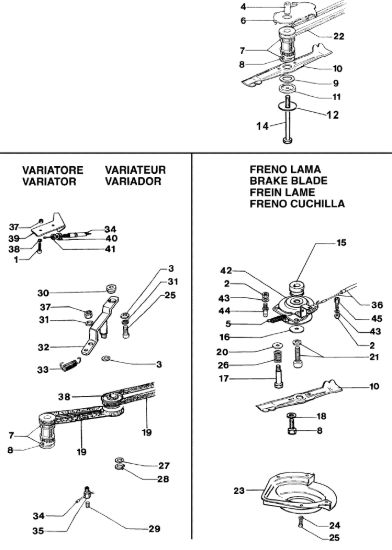 Picture of Variatore e freno lama MR 534 THV Rasaerba