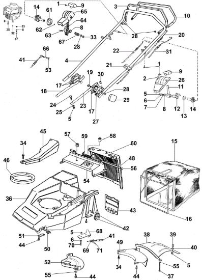 Picture of Manubrio e carcassa MR 474 TKV Rasaerba