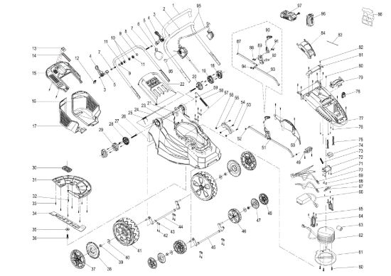 Picture of Esploso completo LR 38 P Li-Ion Rasaerba elettrico