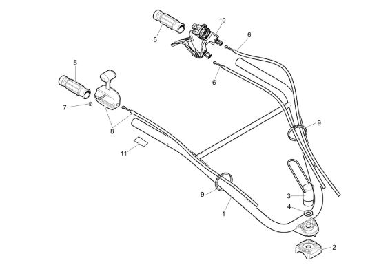 Picture of Manubrio registrabile e comandi MZ 2080 RKS (K 800 H - SN T210) Motozappa