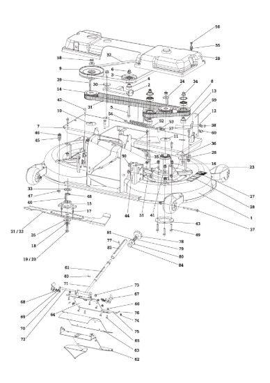 Picture of Piatto di taglio (1/2) EF 106/24 KH (K2400AVD V-twin) Cat. 2015 Trattorino