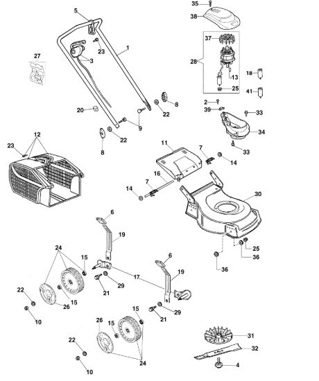 Picture of Esploso completo LR 48 PE COMFORT PLUS Rasaerba elettrico