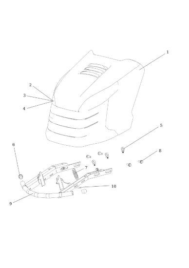 Picture of Cofano (2/2) EF 106/24 KH (K2400AVD V-twin) Cat. 2017 Trattorino