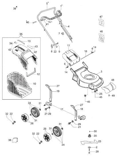 Picture of Esploso completo LR 48 PK COMFORT PLUS (K605) EURO 5 Rasaerba