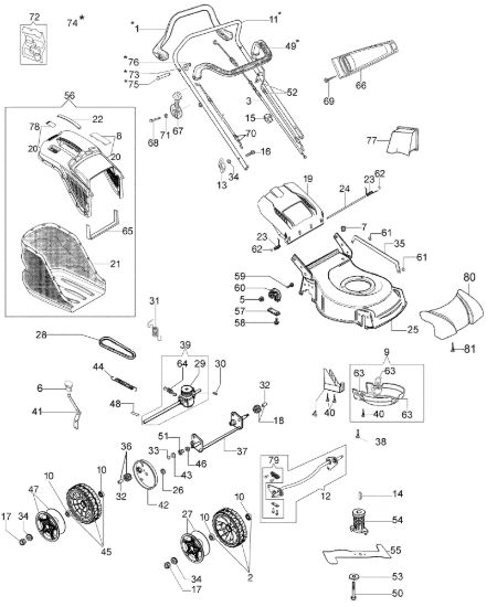 Picture of Esploso completo LR 48 TBX COMFORT PLUS EURO 5 Rasaerba
