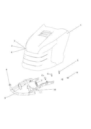 Picture of Cofano (2/2) EF 106/24 KH 4X4 (K2400AVD V-twin - EURO5) Cat. 2019 Trattorino