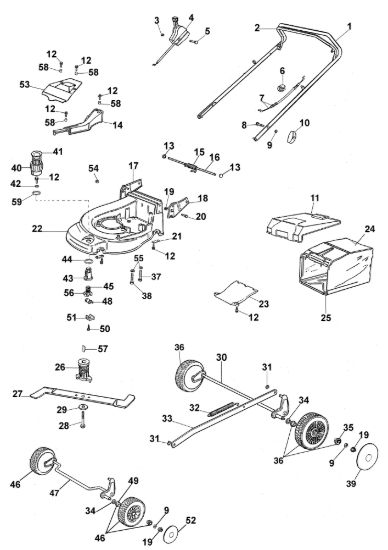 Picture of Esploso AR 53 PBX Rasaerba