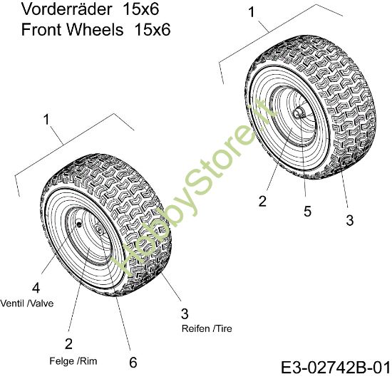 Picture of Ruote anteriori POLO 97/13,5 T Cat.2007 Trattorino