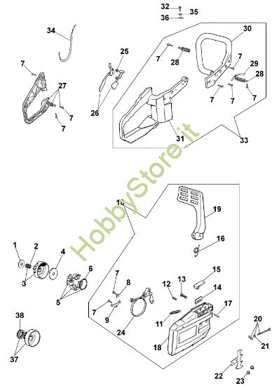 Picture of Impugnatura e freno catena 951 Motosega