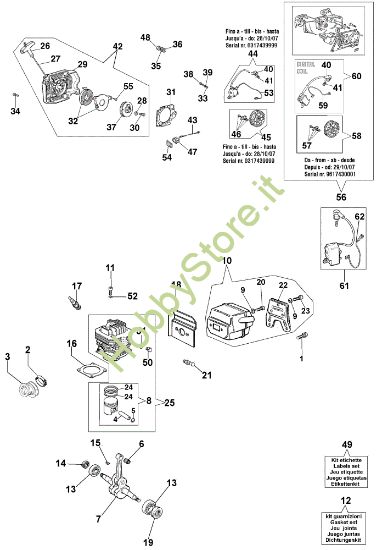 Picture of Motore e avviamento 962 Motosega