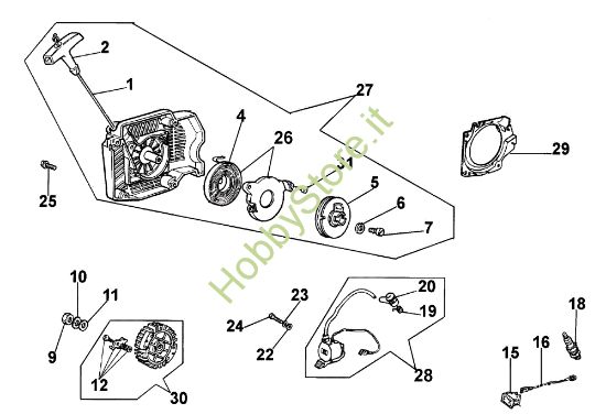 Picture of Gruppo avviamento 970 Motosega