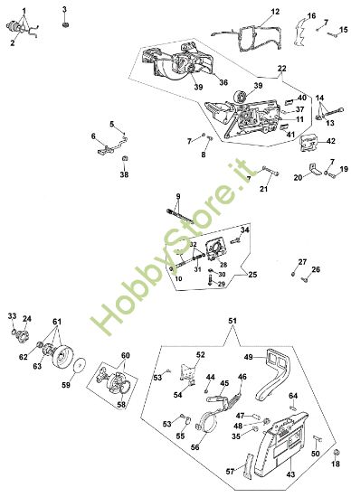 Picture of Basamento, freno e frizione 971 Motosega
