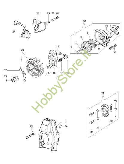 Picture of Avviamento e frizione OS 550 Ergo Scuotitore