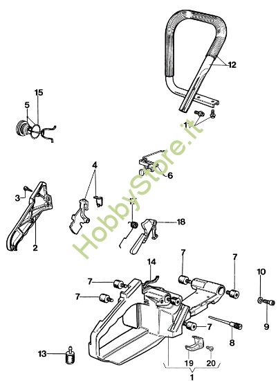 Picture of Impugnatura e serbatoio 980 Motosega