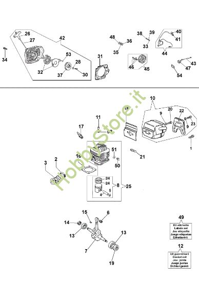 Picture of Gruppo avviamento e motore 981 Motosega