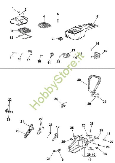 Picture of Serbatoio, filtro aria e impugnatura 981 Motosega