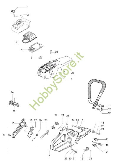 Picture of Serbatoio e filtro aria GS 820 Motosega