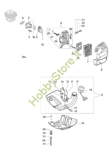 Picture of Serbatoio e filtro aria BC 420 T (Euro1 / Euro2) Decespugliatore