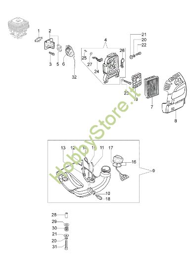 Picture of Serbatoio e filtro aria BCF 420 (Euro1 / Euro2) Decespugliatore