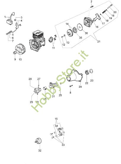 Picture of Avviamento e frizione BC 250 T Decespugliatore
