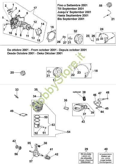 Picture of Avviamento e motore 999 F Motosega