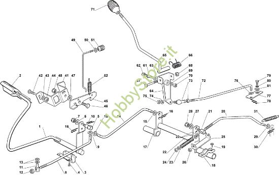 Picture of Comando trasmissione e freno OM 102C/16,5M Cat.2009 Trattorino