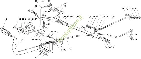 Picture of Comando trasmissione e freno OM 122C/22H Cat.2009 Trattorino