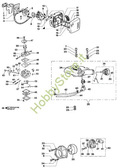 Picture of Carburatore e serbatoio TS 330 Tagliasiepi