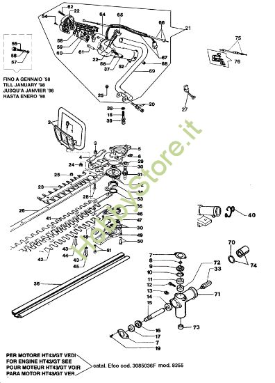 Picture of Esploso completo TS 355 Tagliasiepi