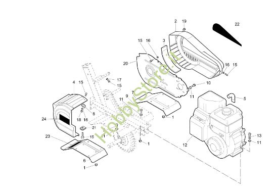 Picture of Cofanature MZ 2080R - MZ 2080RK (K700 H) (EN709) Motozappa