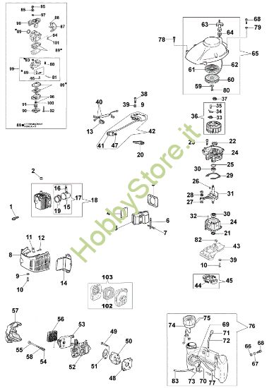Picture of Gruppo motore (Da Novembre 2007) TS 327 S Tagliasiepi