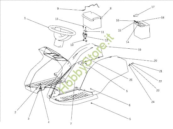 Picture of Cofano (3/3) EF 105J/22H Cat.2010 Trattorino (solo per il mercato tedesco)