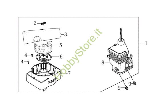 Picture of Filtro aria MZ 2050RK (K700 H - SN T210) Motozappa