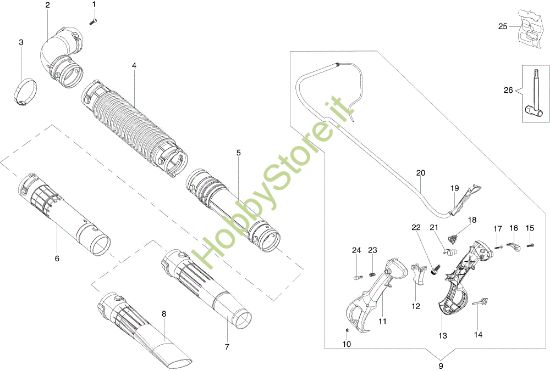 Picture of Tubo di lancio e impugnatura SA 2700 BP Soffiatore
