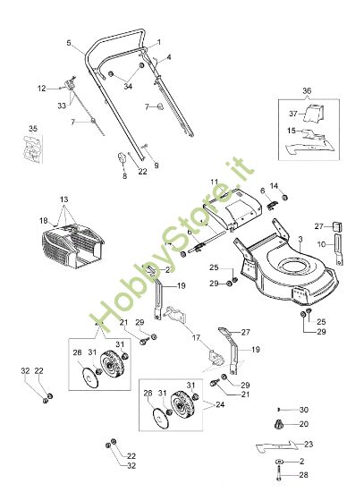 Picture of Esploso ESSENTIAL LR 53 PK (K650) Rasaerba