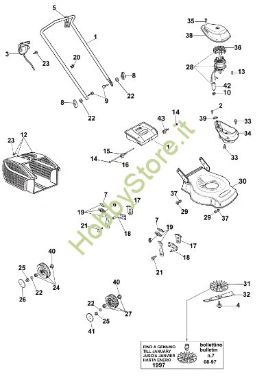 Picture of Esploso completo LR 43 PE Rasaerba elettrico
