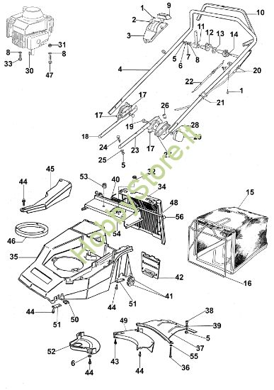 Picture of Manubrio e carcassa MR 474 PB Rasaerba