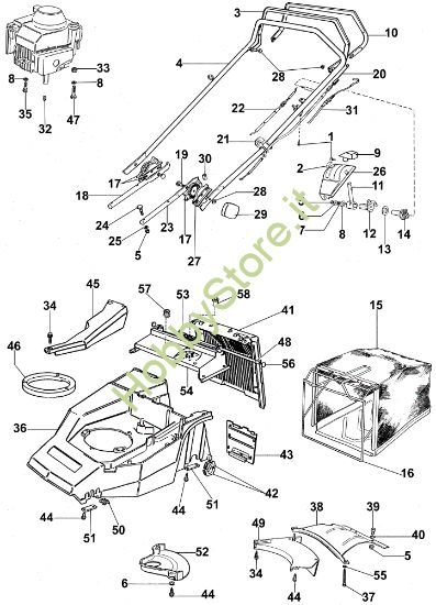 Picture of Manubrio e carcassa MR 474 TB Rasaerba