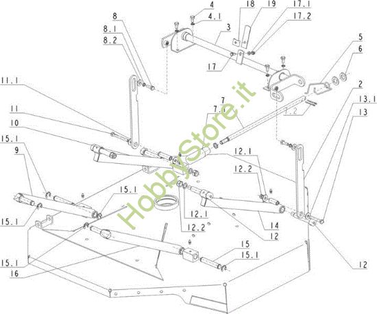 Picture of Regolazione piatto di taglio CROSS JET UNIVERT TUAREG 92/18 Trattorino (solo per il mercato francese)