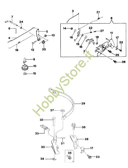 Picture of Motore, leve di comando e freno motore MR 534 TKF Rasaerba